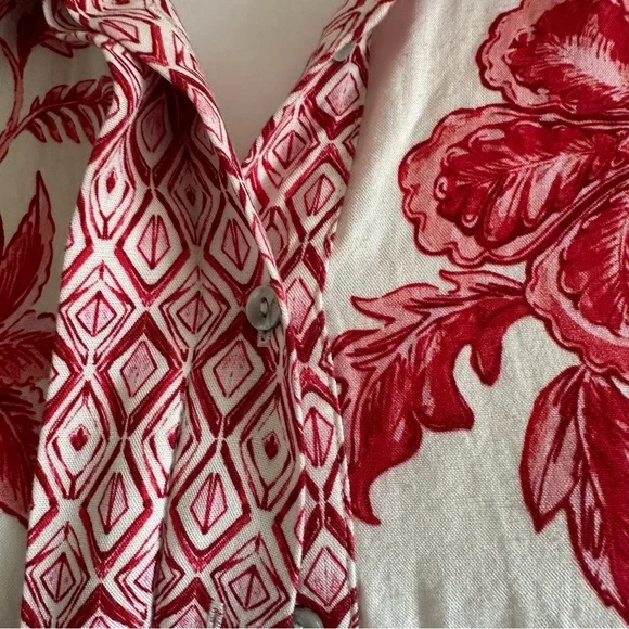 Zara button down floral long sleeve top - Picture 5 of 7